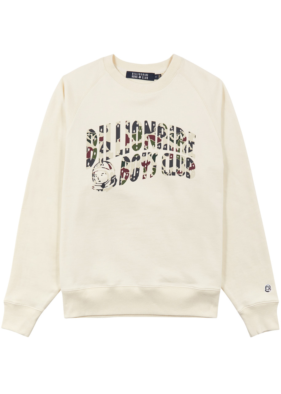 Shop Billionaire Boys Club Duck Camo Arch Logo-print Cotton Sweatshirt In Cream