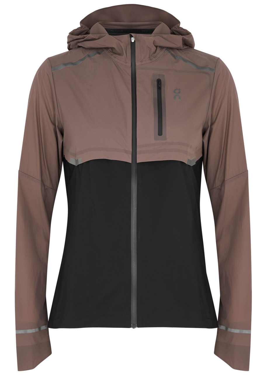 On Running Weather Panelled Shell Jacket In Taupe