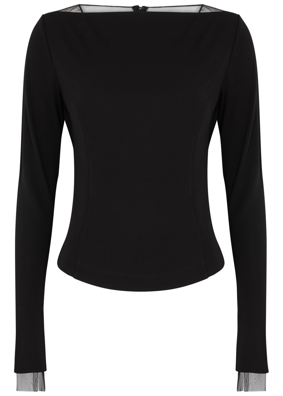 Helmut Lang Panelled Jersey Top In Black