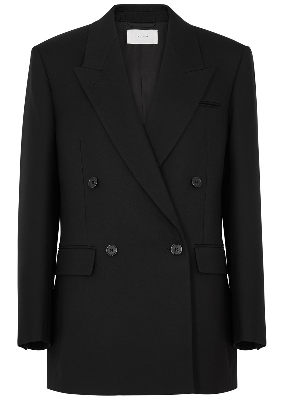 Shop The Row Myriam Double-breasted Wool-blend Blazer In Black