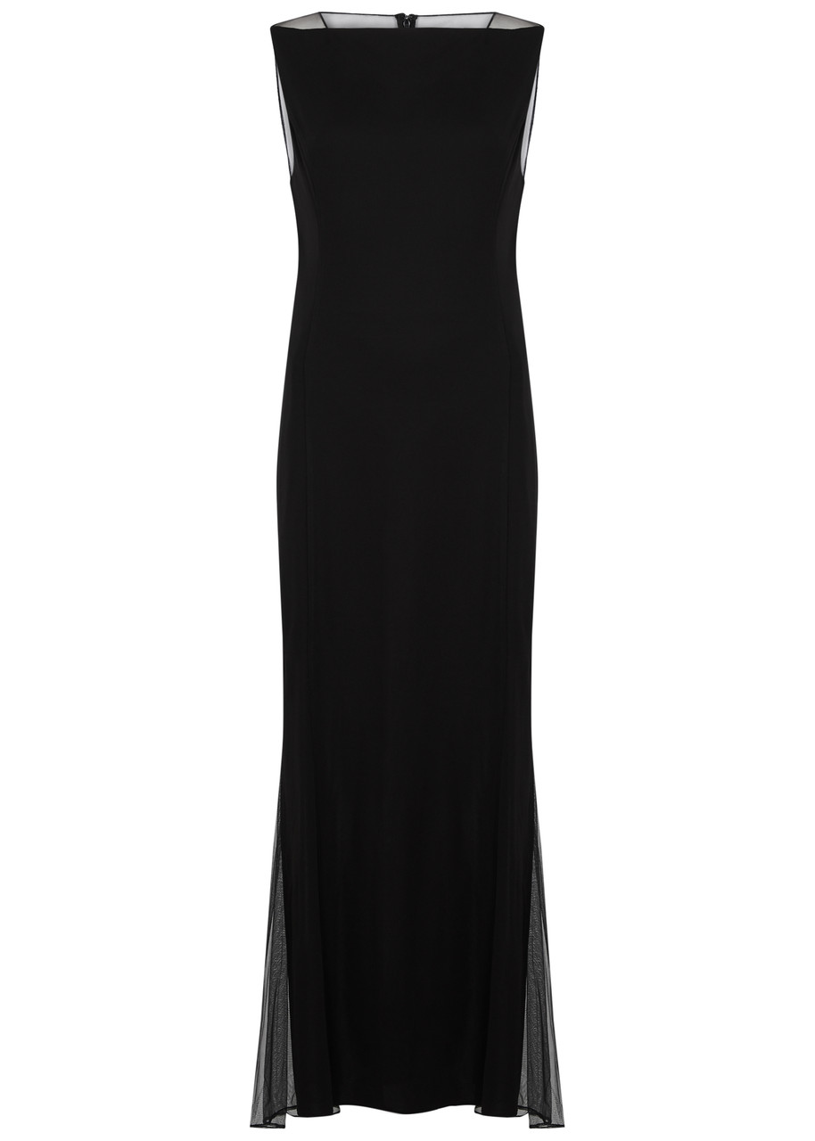 Helmut Lang Panelled Jersey Maxi Dress In Black