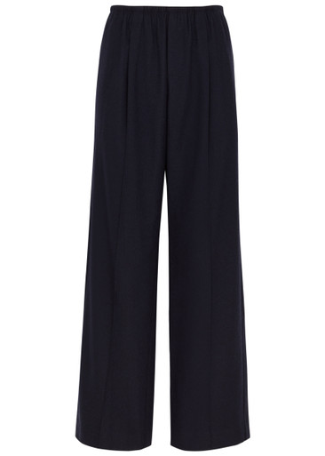 NWT Vince Twill Crop Wide-Leg Pants Trousers, Wool Blend, Black Sz 0, 6, 8  $365