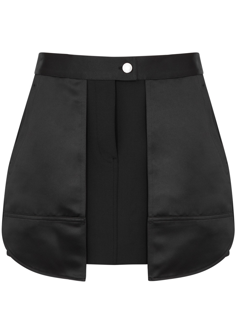 Shop Helmut Lang Inside Out Panelled Mini Skirt In Black