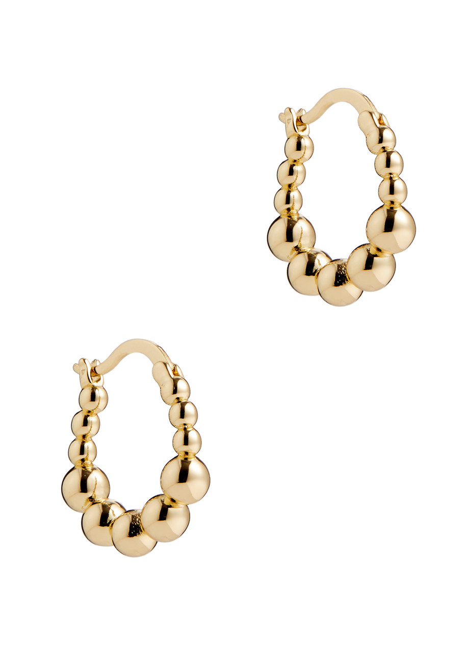 Kenneth Jay Lane Ball Hoop Earrings In Gold