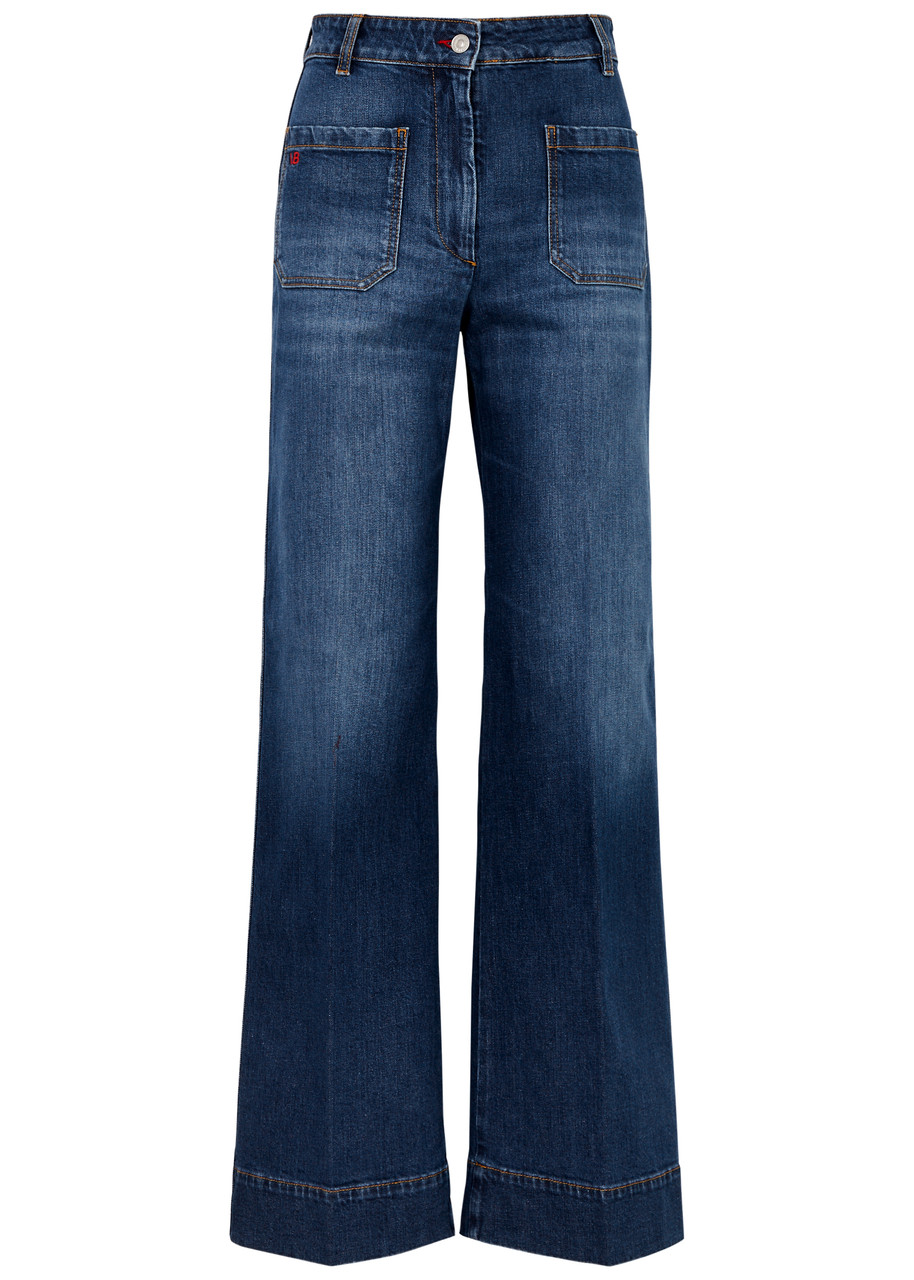 Victoria Beckham Alina Wide-leg Jeans In Denim