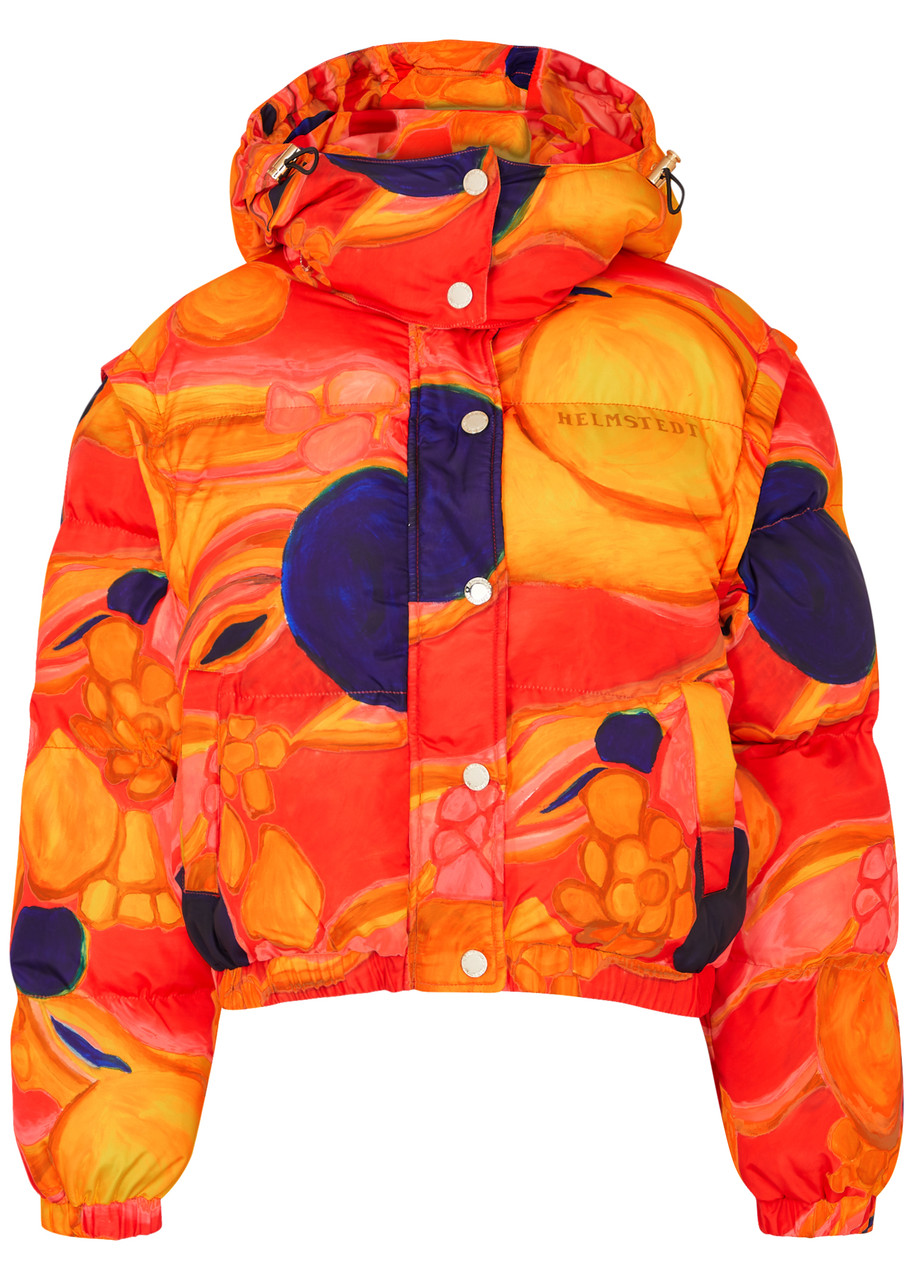 Helmstedt Nina Printed Quilted Shell Jacket In Red