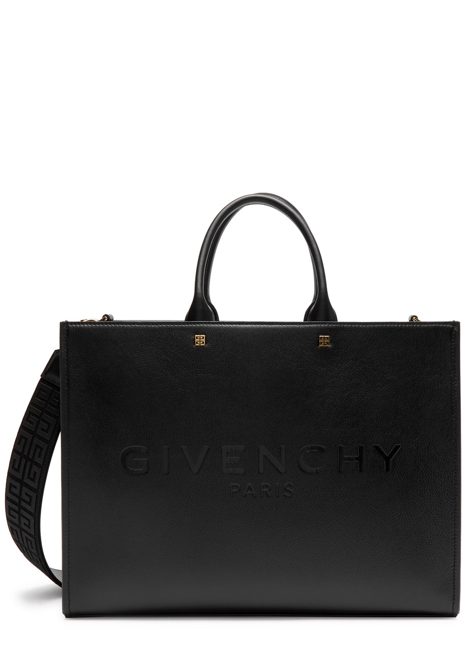 Givenchy G-tote Medium Leather Bag In Black