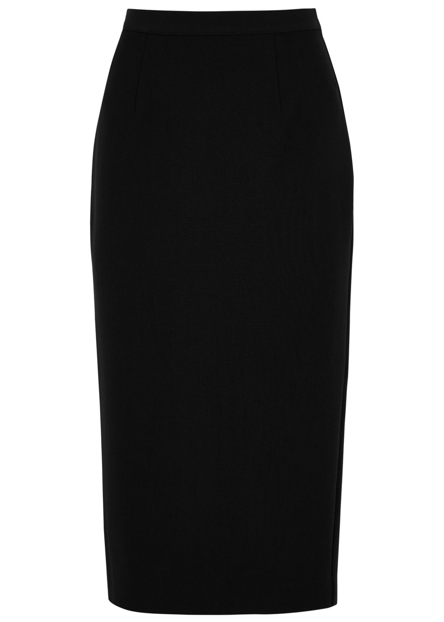 Shop Roland Mouret Midi Pencil Skirt In Black