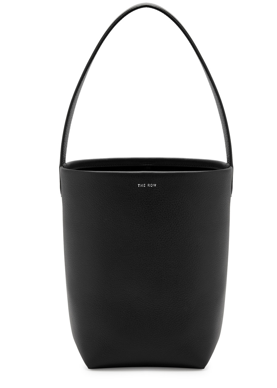 The Row Park Small Leather Tote In Black