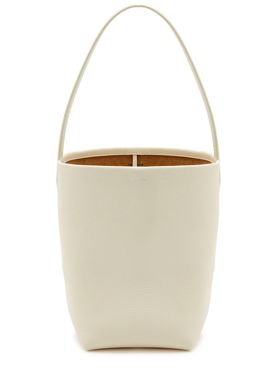 The Row Park Small Leather Tote In White