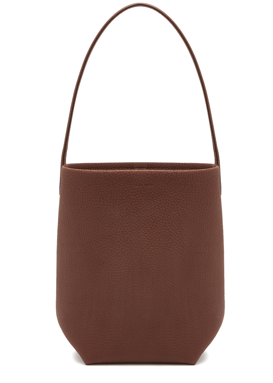 The Row Park Small Leather Tote In Brown
