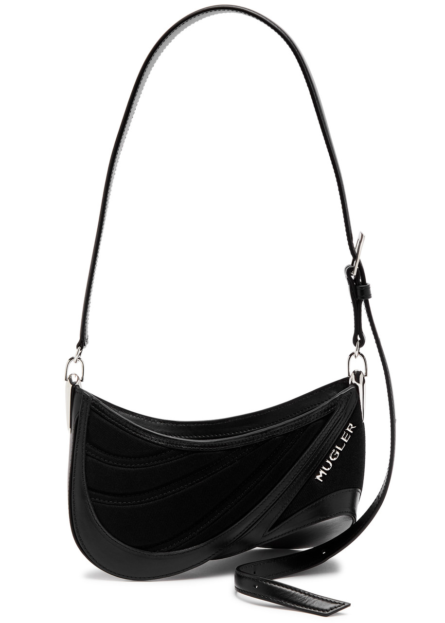 MUGLER 'medium denim spiral curve 01' shoulder bag