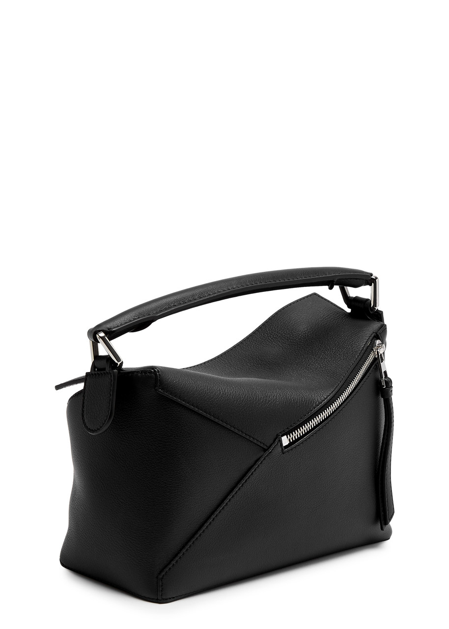 Loewe Puzzle Edge Small Textured-leather Shoulder Bag In Black