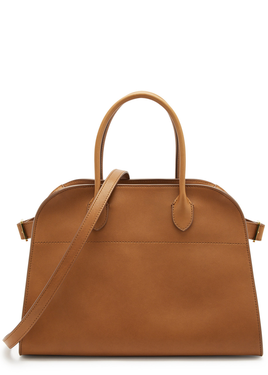 The Row Soft Margaux 12 Leather Top Handle Bag In Tan | ModeSens