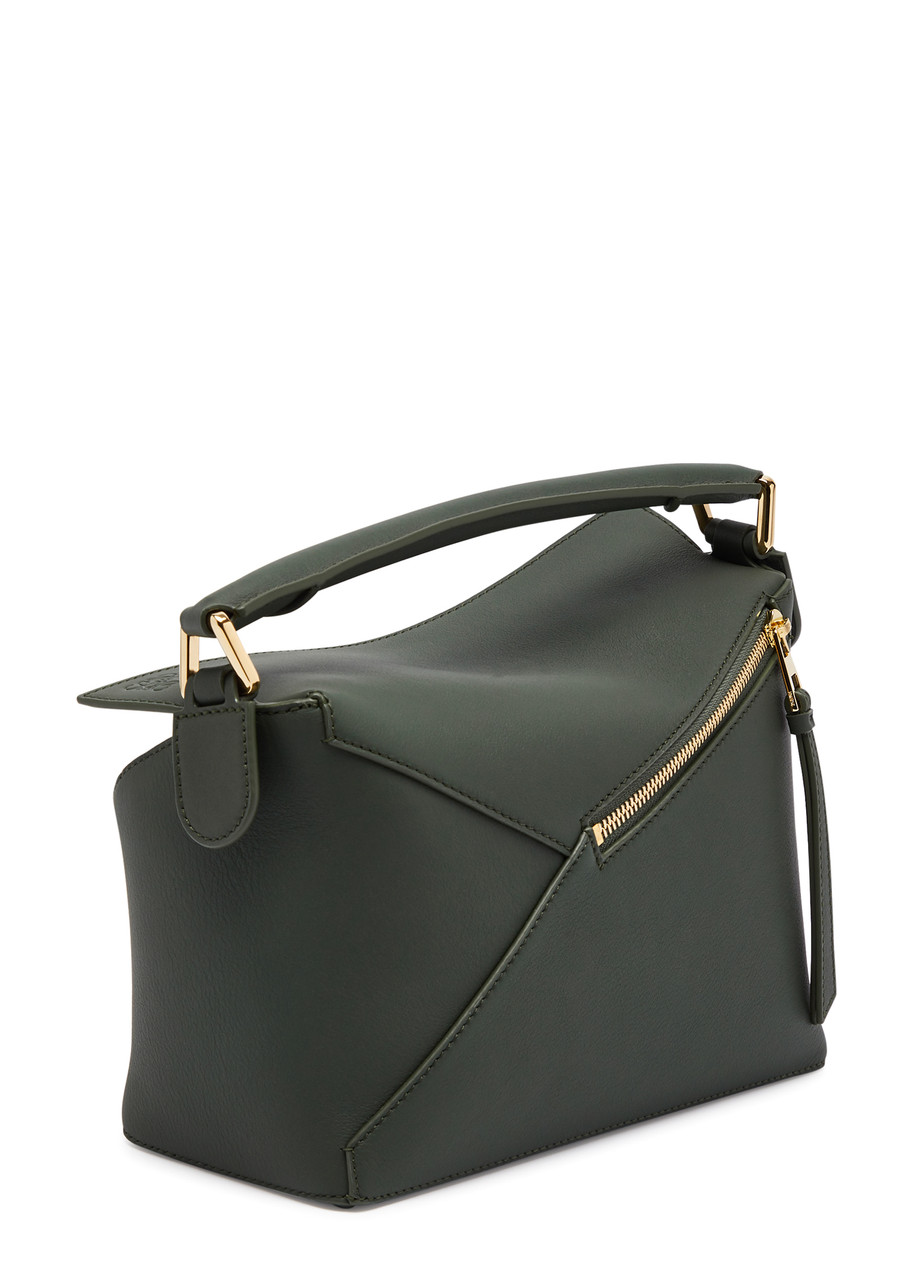  Loewe Puzzle Edge Small Leather Top Handle Bag - Green - One Size 