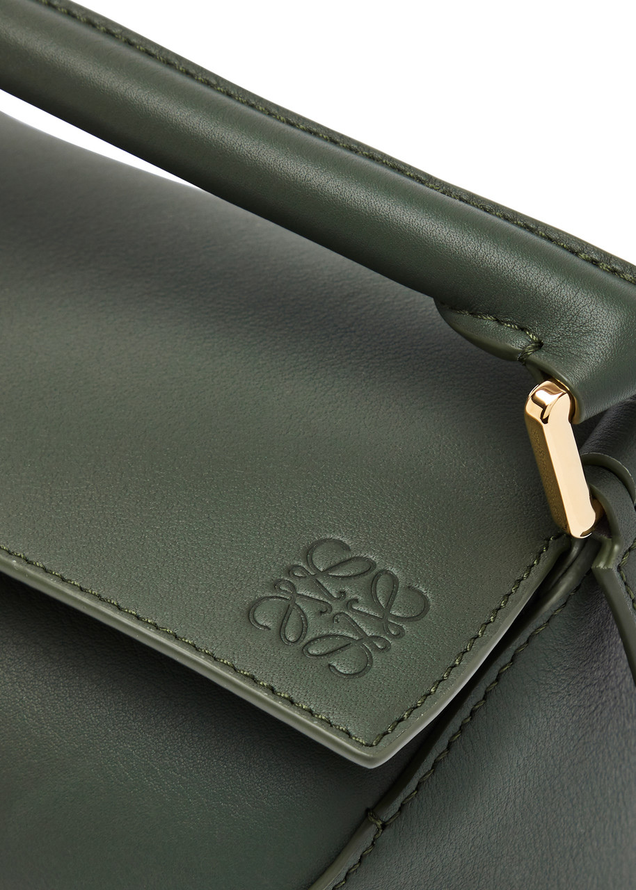  Loewe Puzzle Edge Small Leather Top Handle Bag - Green - One Size 
