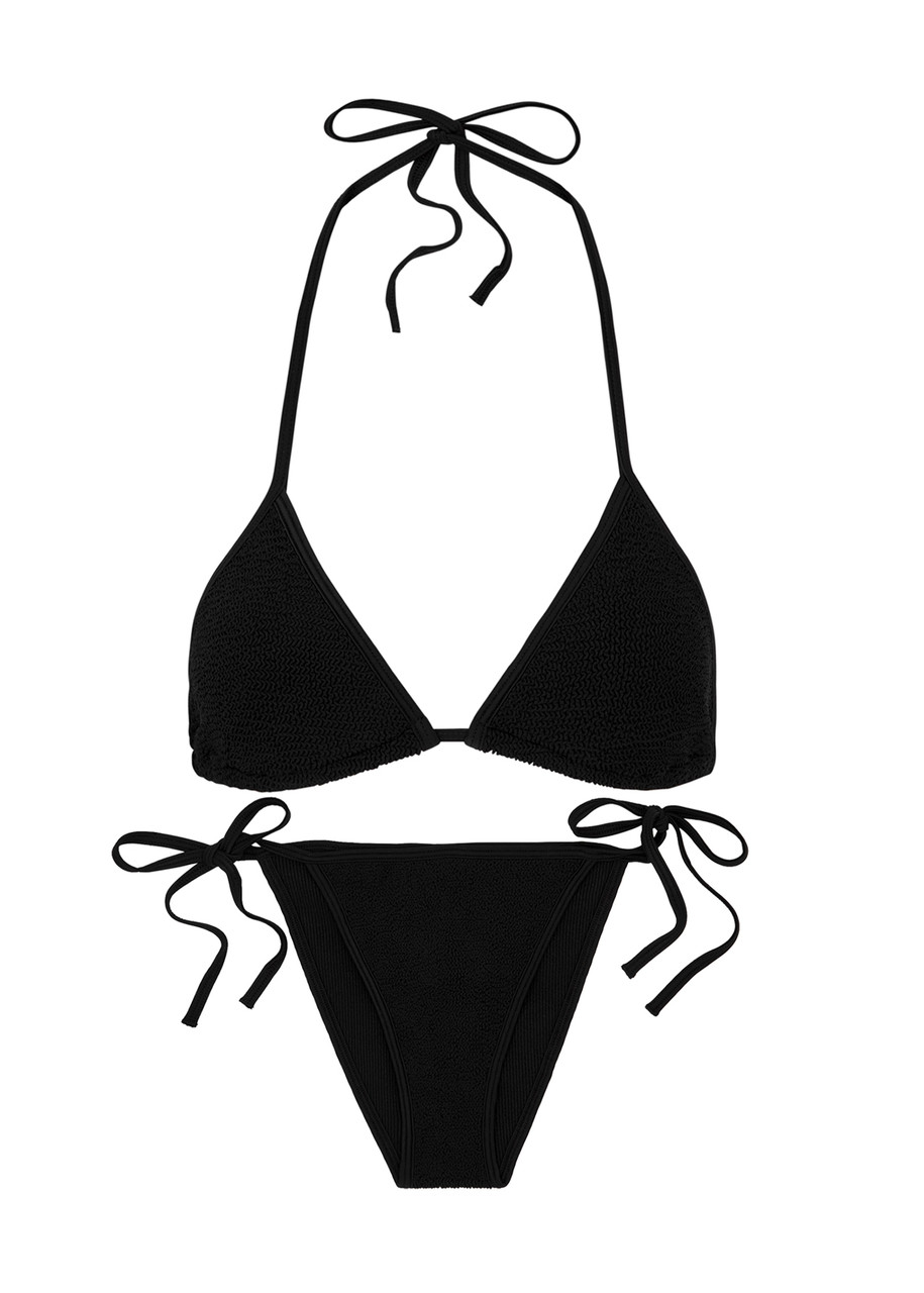 Hunza G Gina Crinkle Bikini Set In Black