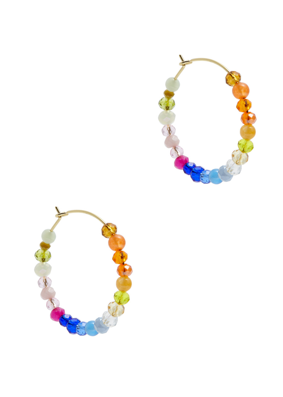 Gili 18kt Gold-plated Beaded Hoop Earrings