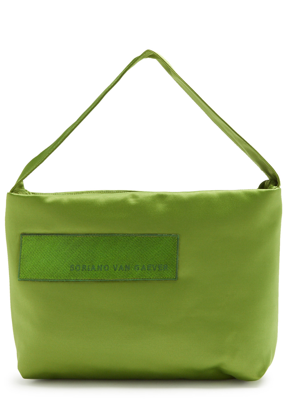 Soriano Van Gaever Tara Satin Top Handle Bag In Green