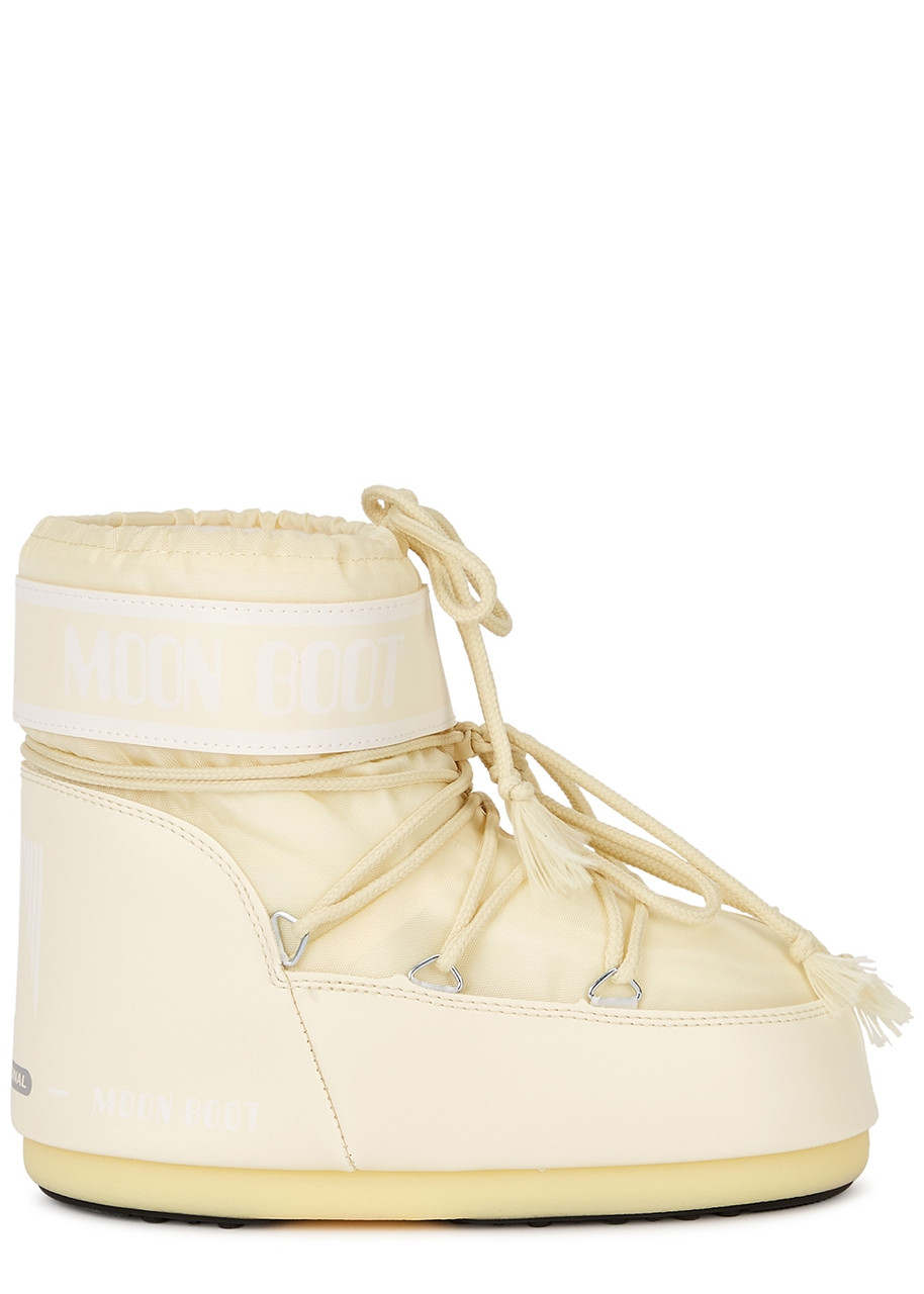 Moon Boot Icon Nylon Ankle Snow Boots In Cream