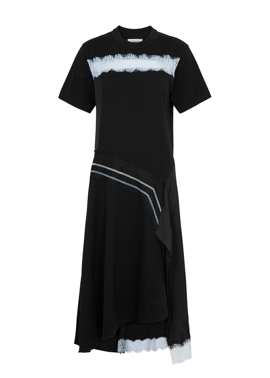 Deconstructed Cotton T-shirt Midi Dress
