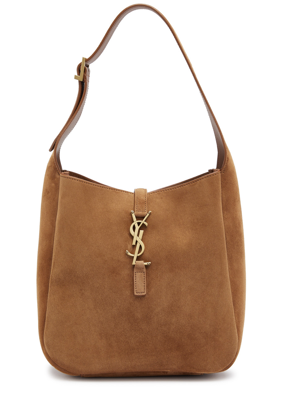 Saint Laurent Le 5 À 7 Golden Leaf-colour Bag In Suede In Tan