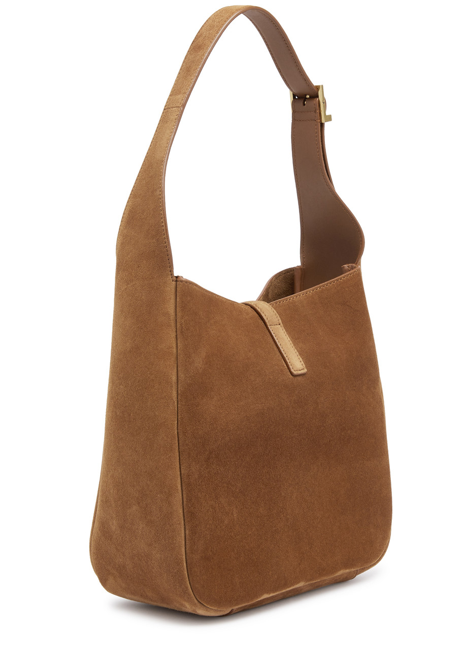Saint Laurent Le 5 À 7 Golden Leaf-colour Bag In Suede In Tan
