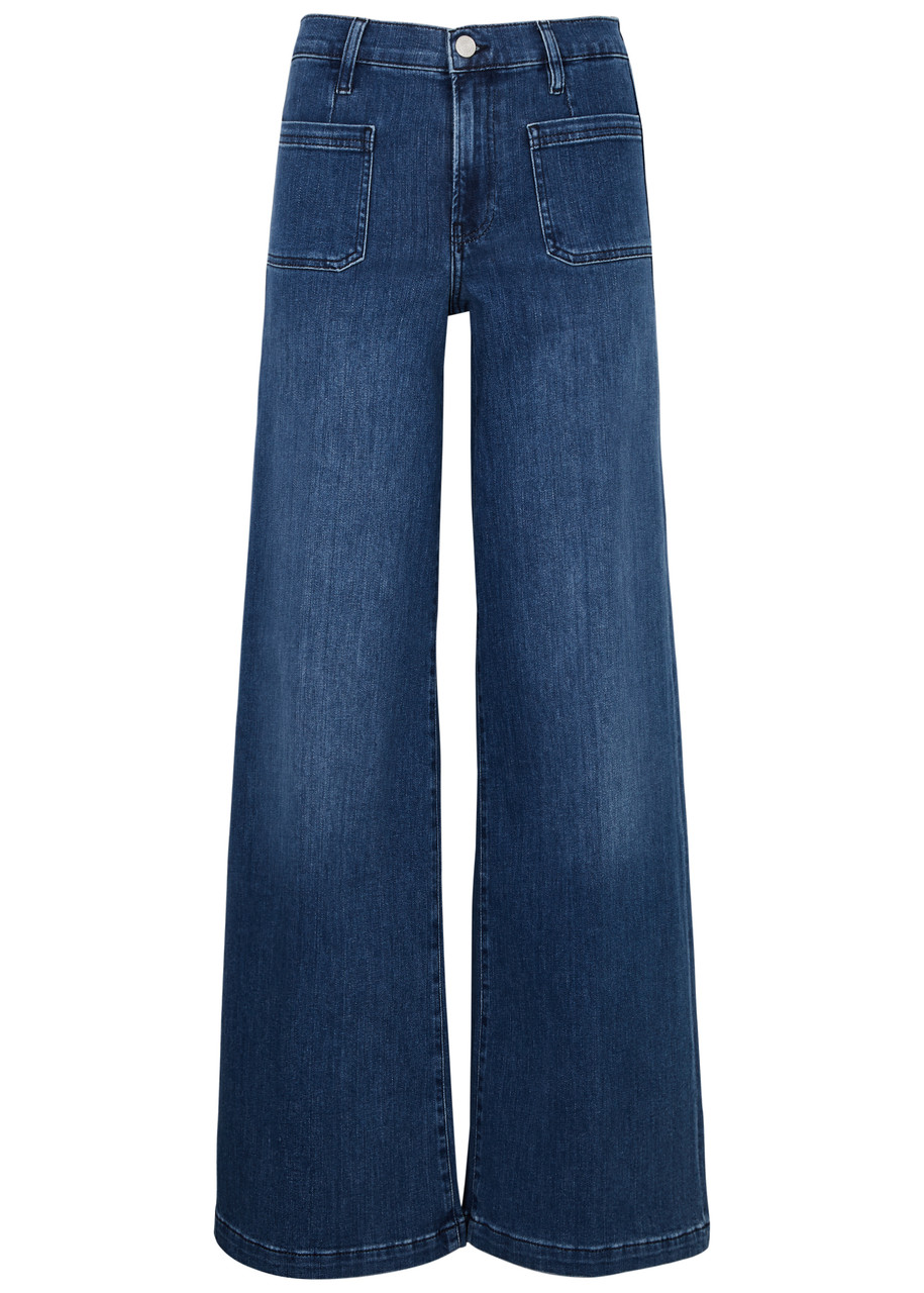 Frame Le Bartdot Wide-leg Jeans In Blue