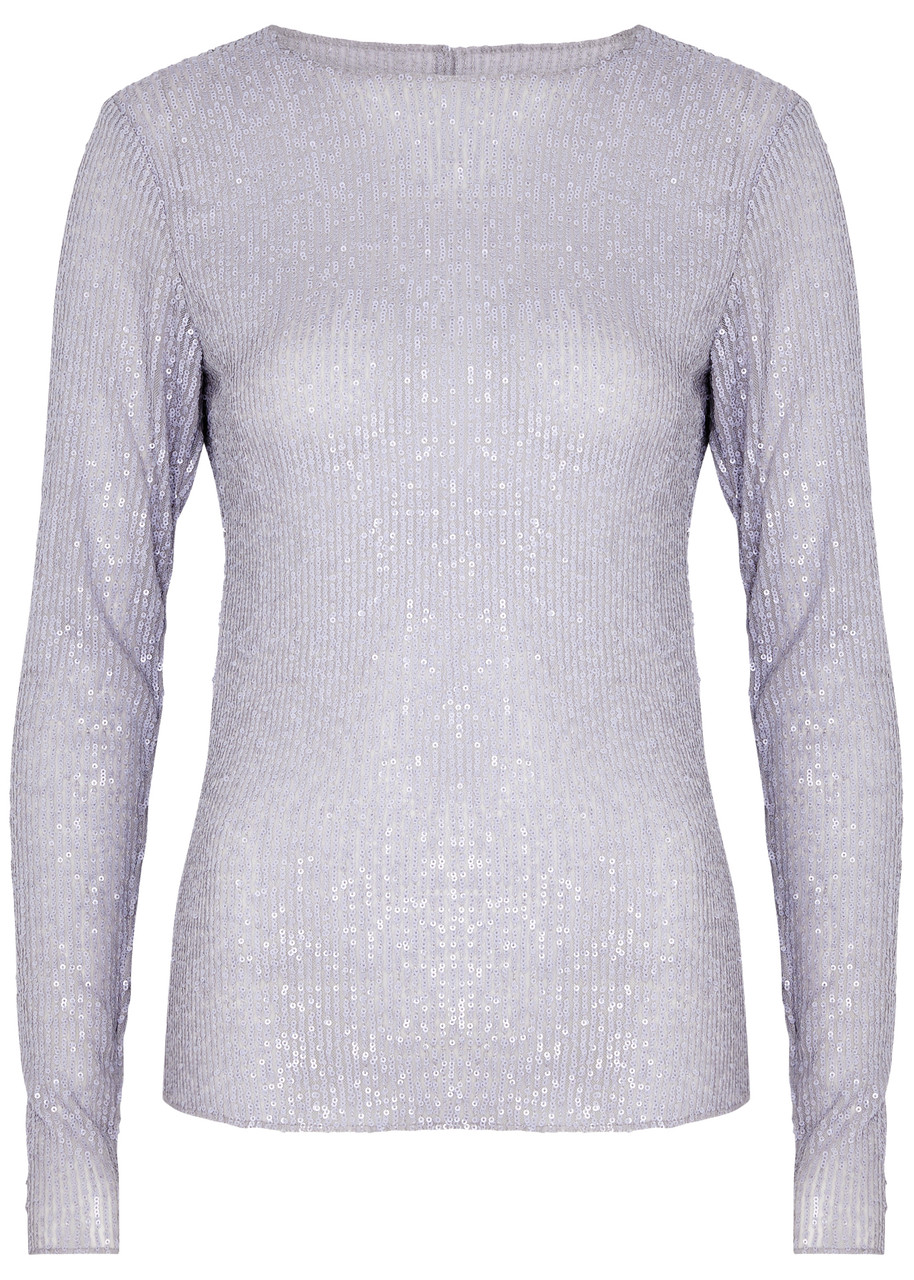 Shop Free People Gold Rush Sequin-embellished Top In Lilac