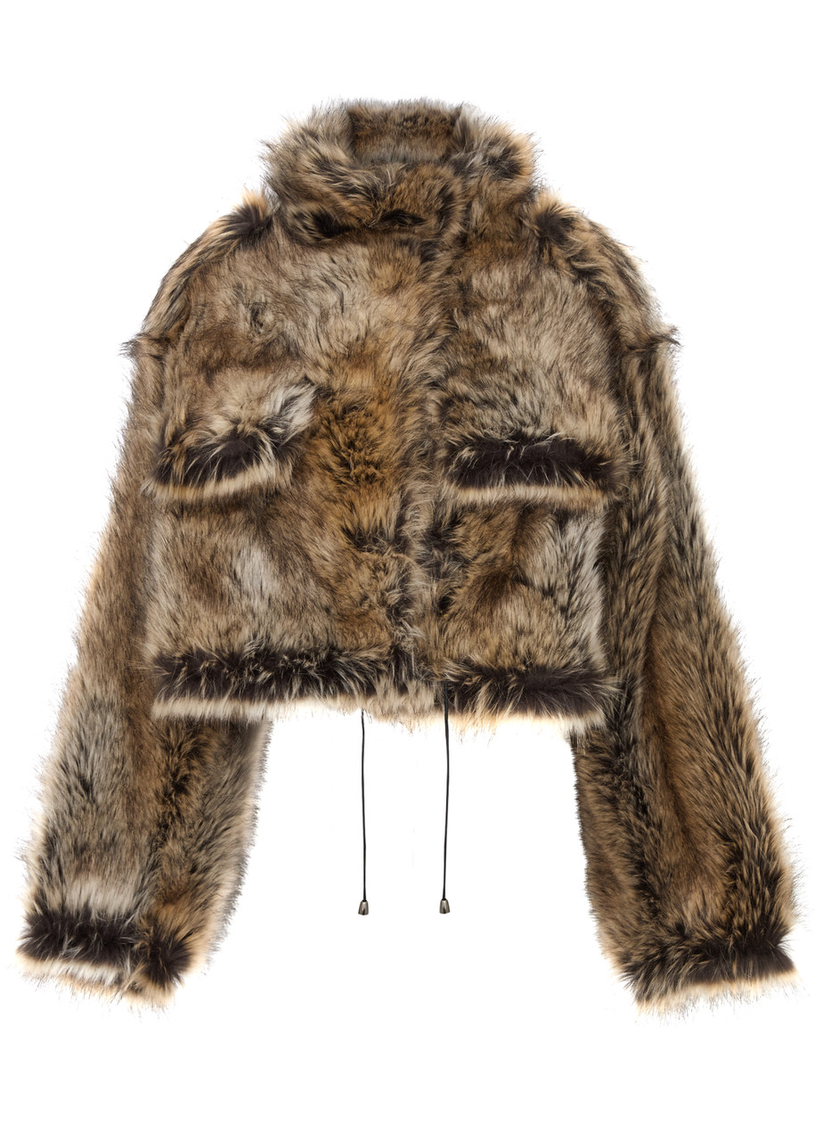 Darkpark Kayle Faux Fur Jacket In Brown