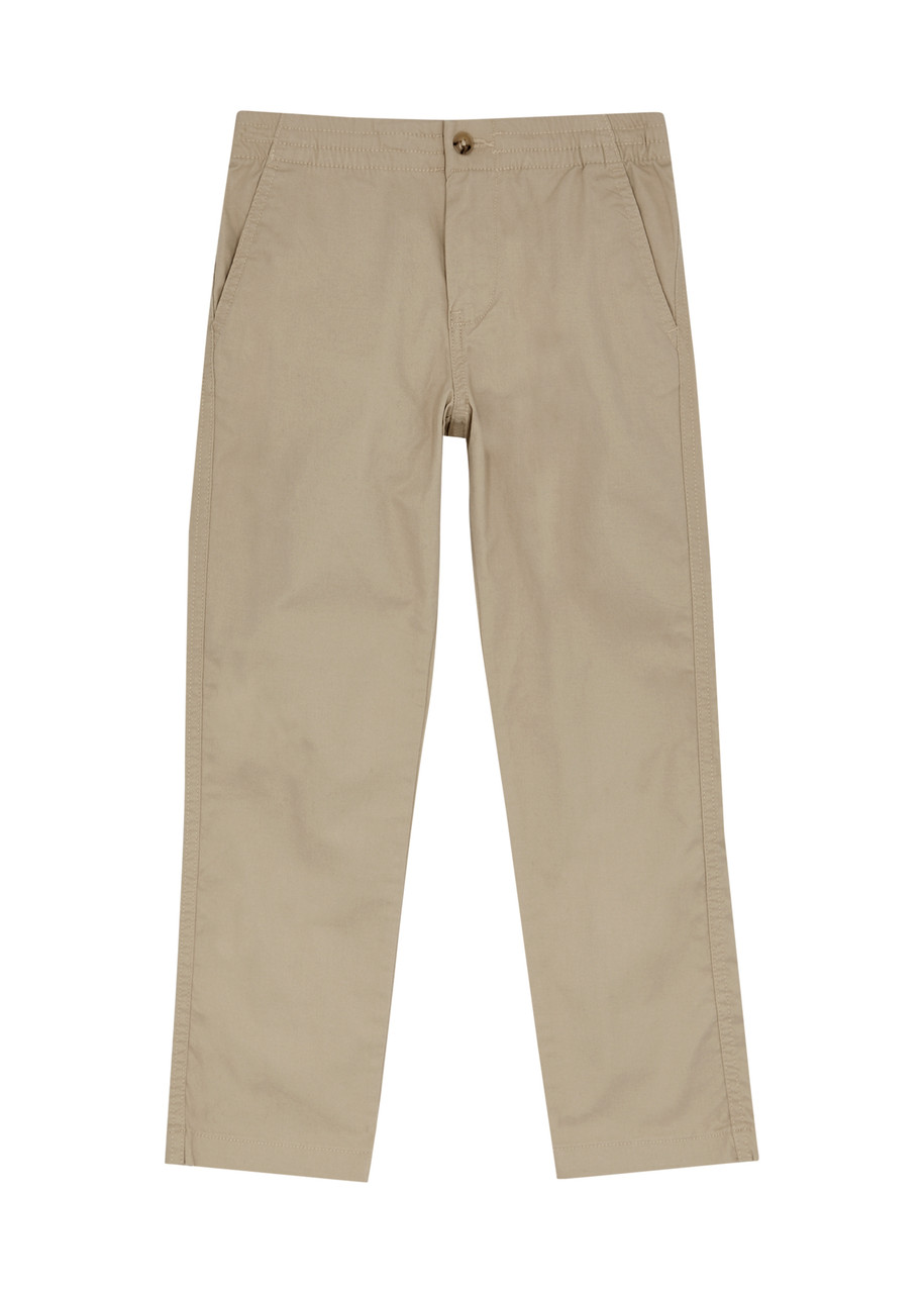 Polo Ralph Lauren Kids Logo-embroidered Stretch-cotton Trousers (1.5-6 Years) In Khaki