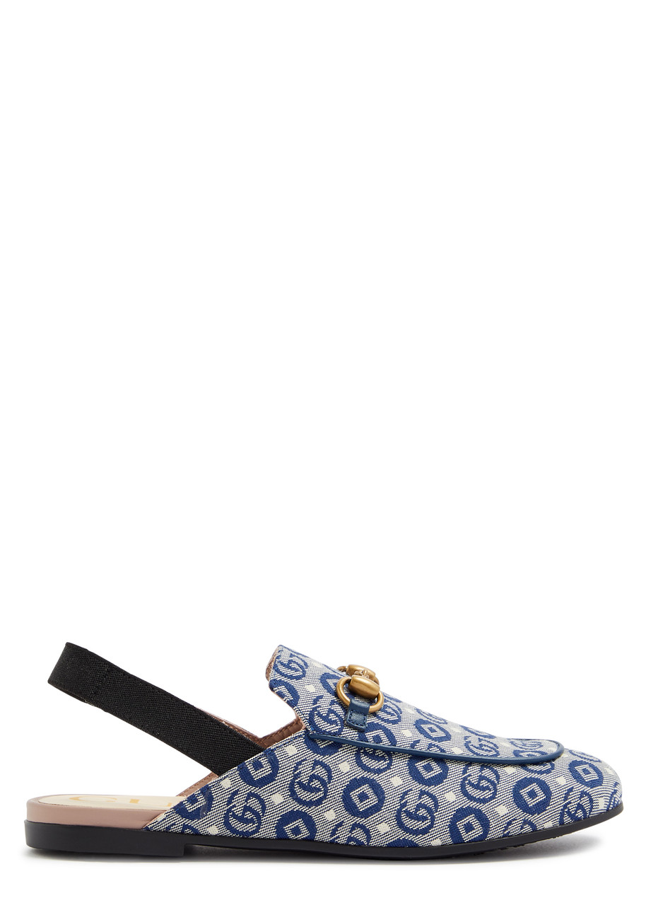 Gucci Kids Princetown Jacquard Canvas Loafers - Blue Blue - 27 (IT27/ UK9 Kids)