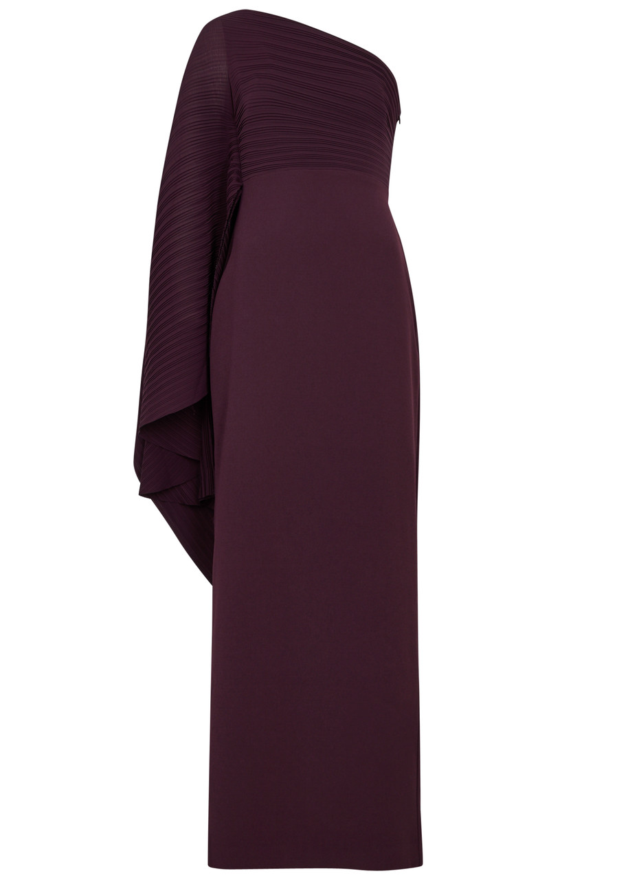 Solace London Lillia One-shoulder Maxi Dress - Plum - 8 (UK8 / S)