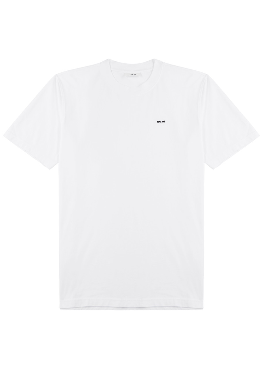 Nn07 Adam Logo-embroidered Cotton T-shirt In White