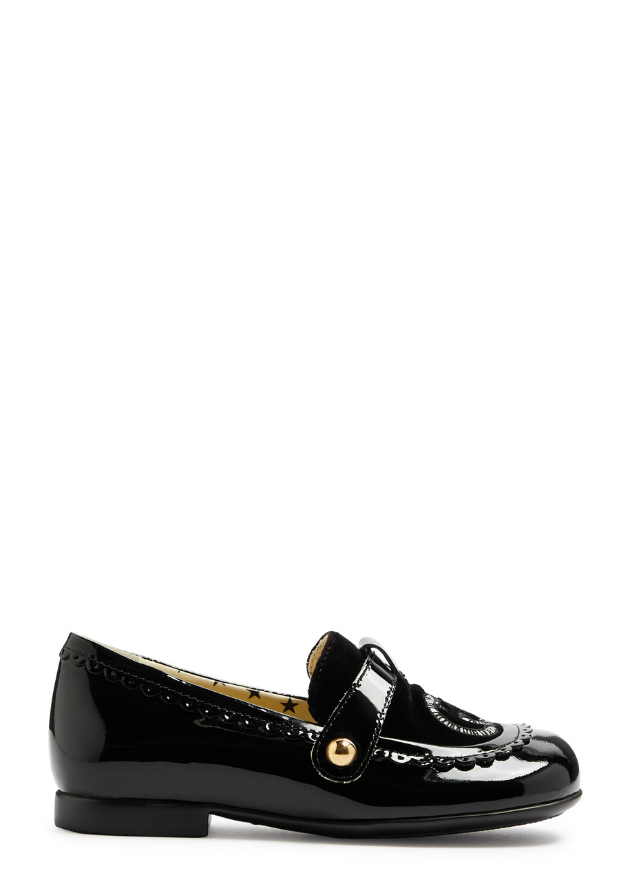 Gucci Kids Bonnie Patent Leather Shoes (IT20-IT26) - Black - 23 (IT23/ UK6 Baby)