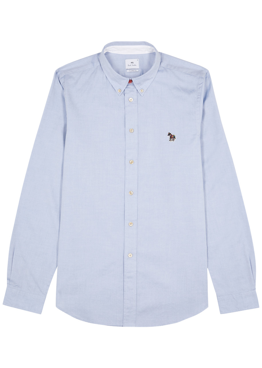 Ps By Paul Smith Logo Cotton Shirt In Light Blue