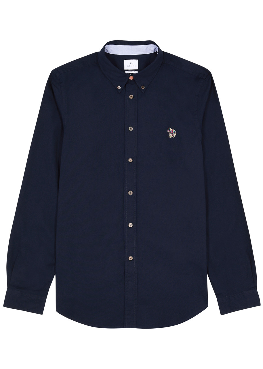 Ps By Paul Smith Logo Cotton Shirt In Navy
