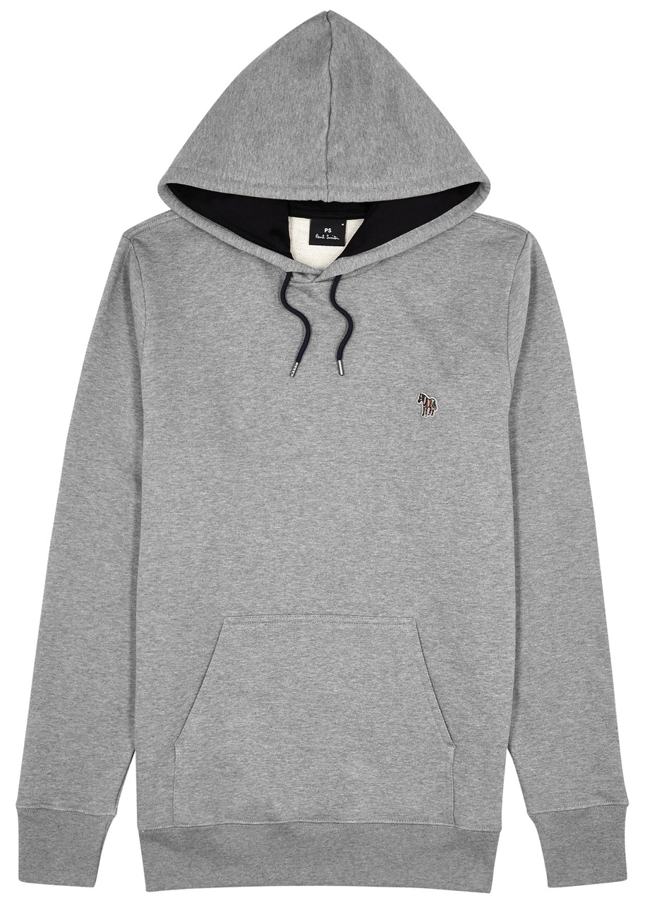 Ps By Paul Smith Logo Hooded Cotton Sweatshirt In Grey