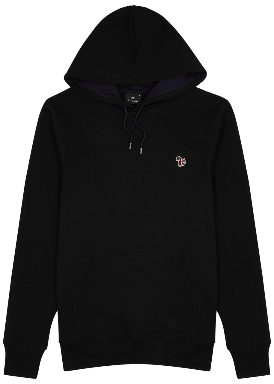 Ps By Paul Smith Logo Hooded Cotton Sweatshirt In Black