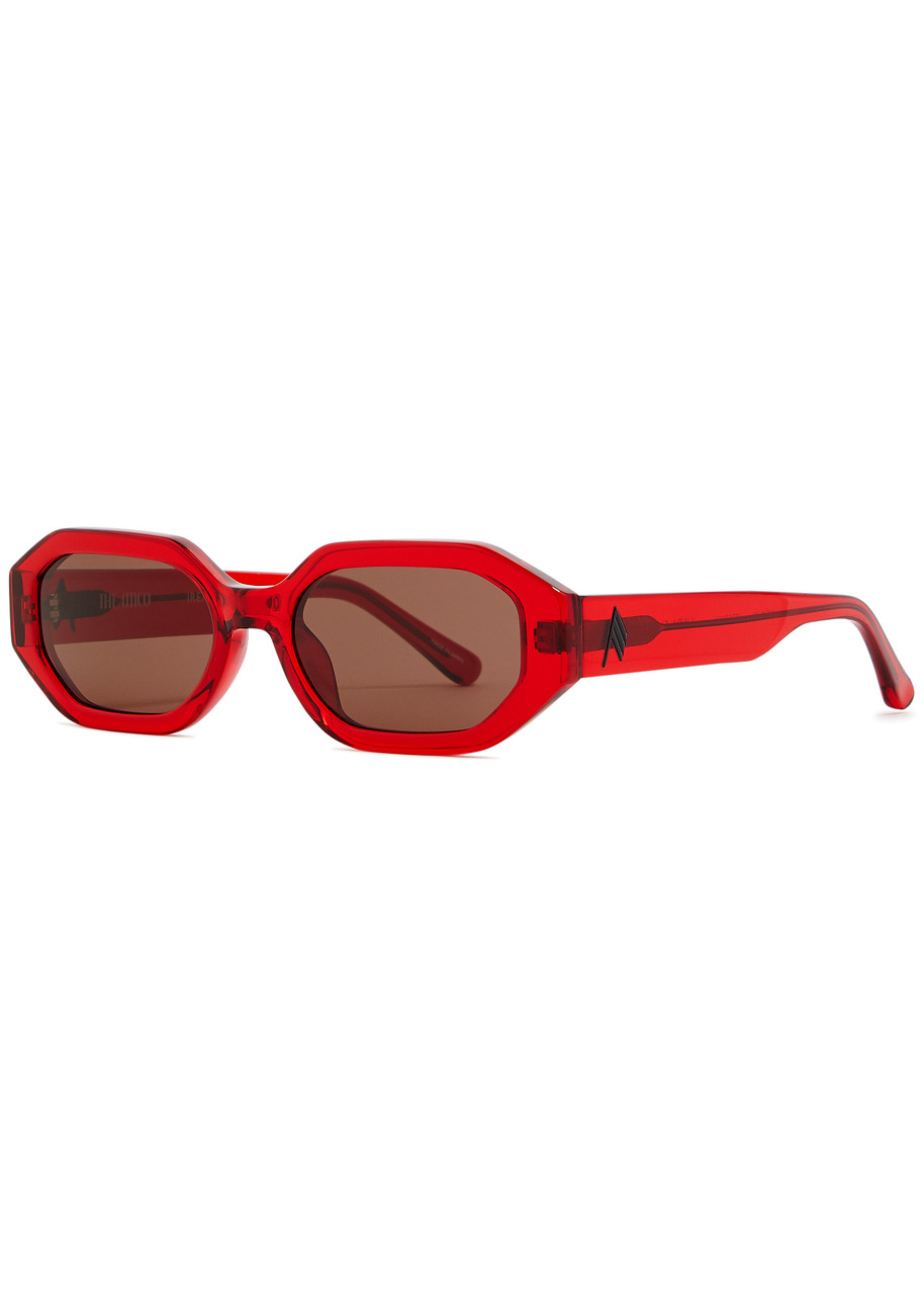 The Attico X Linda Farrow Irene Rectangle-frame Sunglasses - Red - One Size