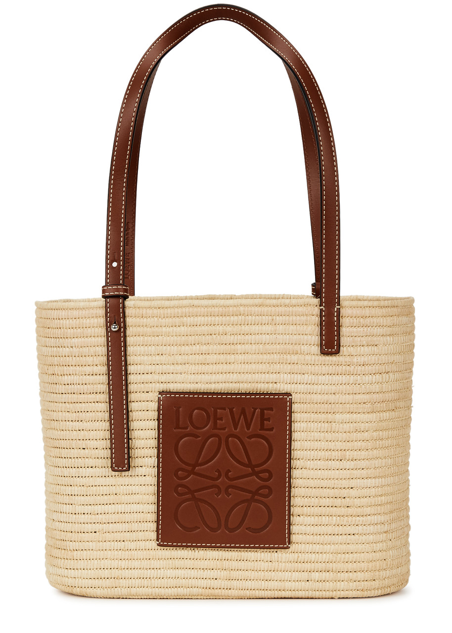 Loewe Small Woven Raffia Basket bag - Tan - One Size