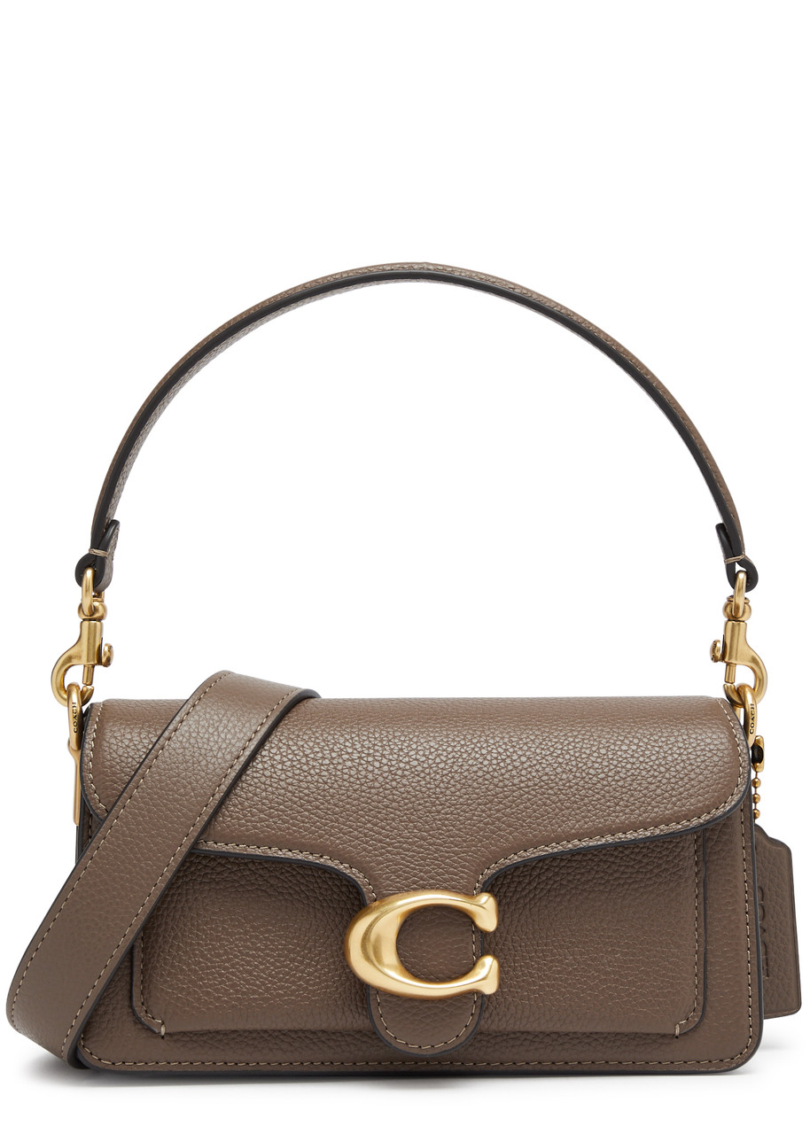 Coach Logo-plaque Leather Cross Body Bag In Taupe