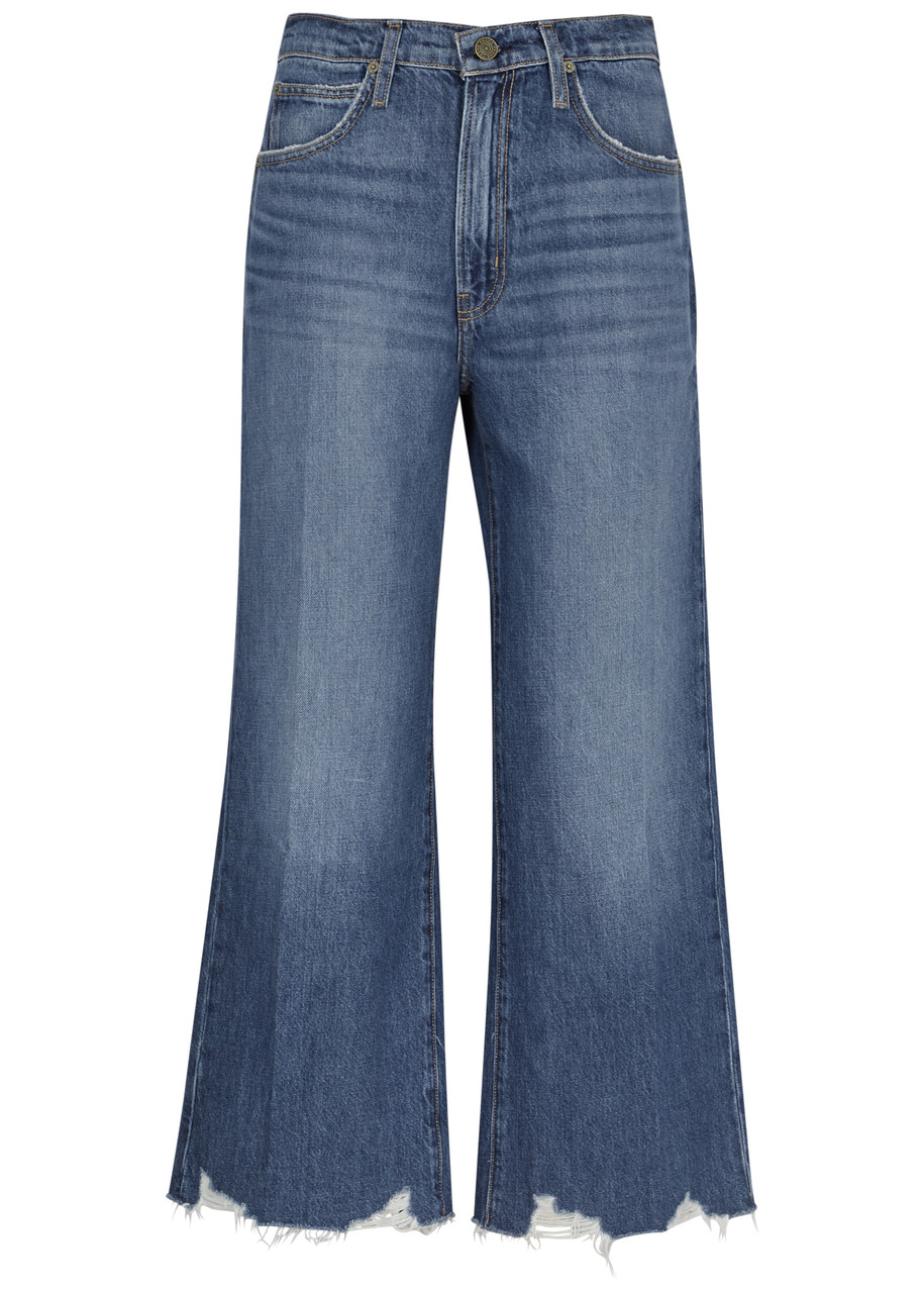 Frame The Relaxed Cropped Jeans In Blue