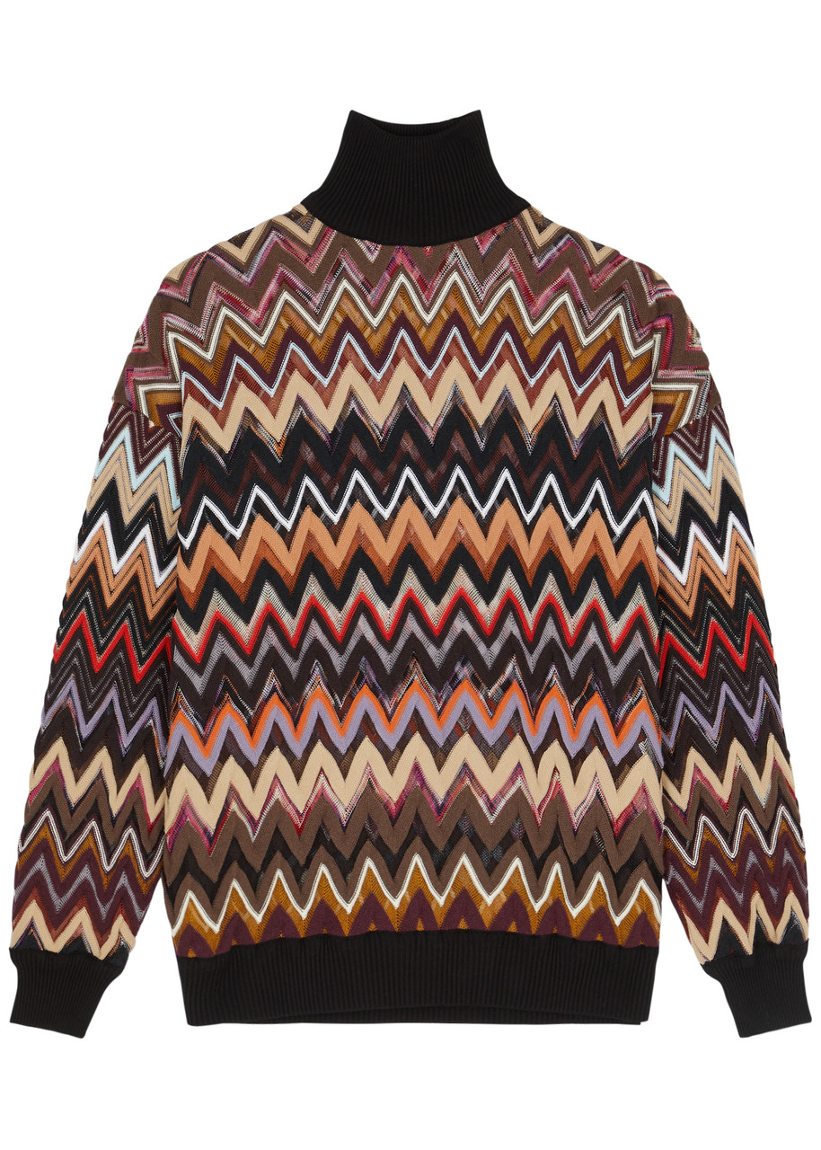 Missoni Zigzag-intarsia Wool-blend Jumper In Multicoloured