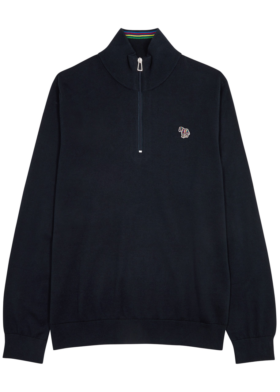 Ps By Paul Smith Pullover Aus Bio-baumwolle Mit Logo-applikation In Navy