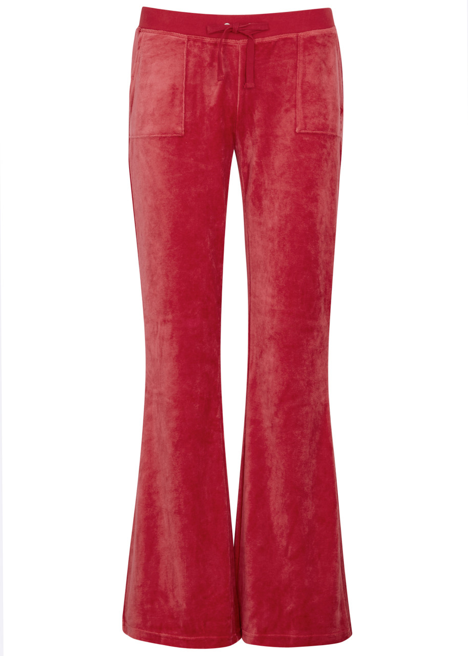 Juicy Couture Caisa Logo Velour Sweatpants In Red