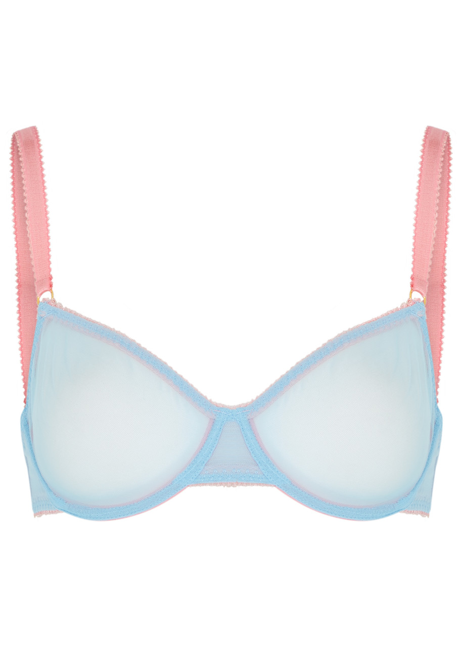 Shop Dora Larsen Layla Tulle Underwired Bra In Light Blue