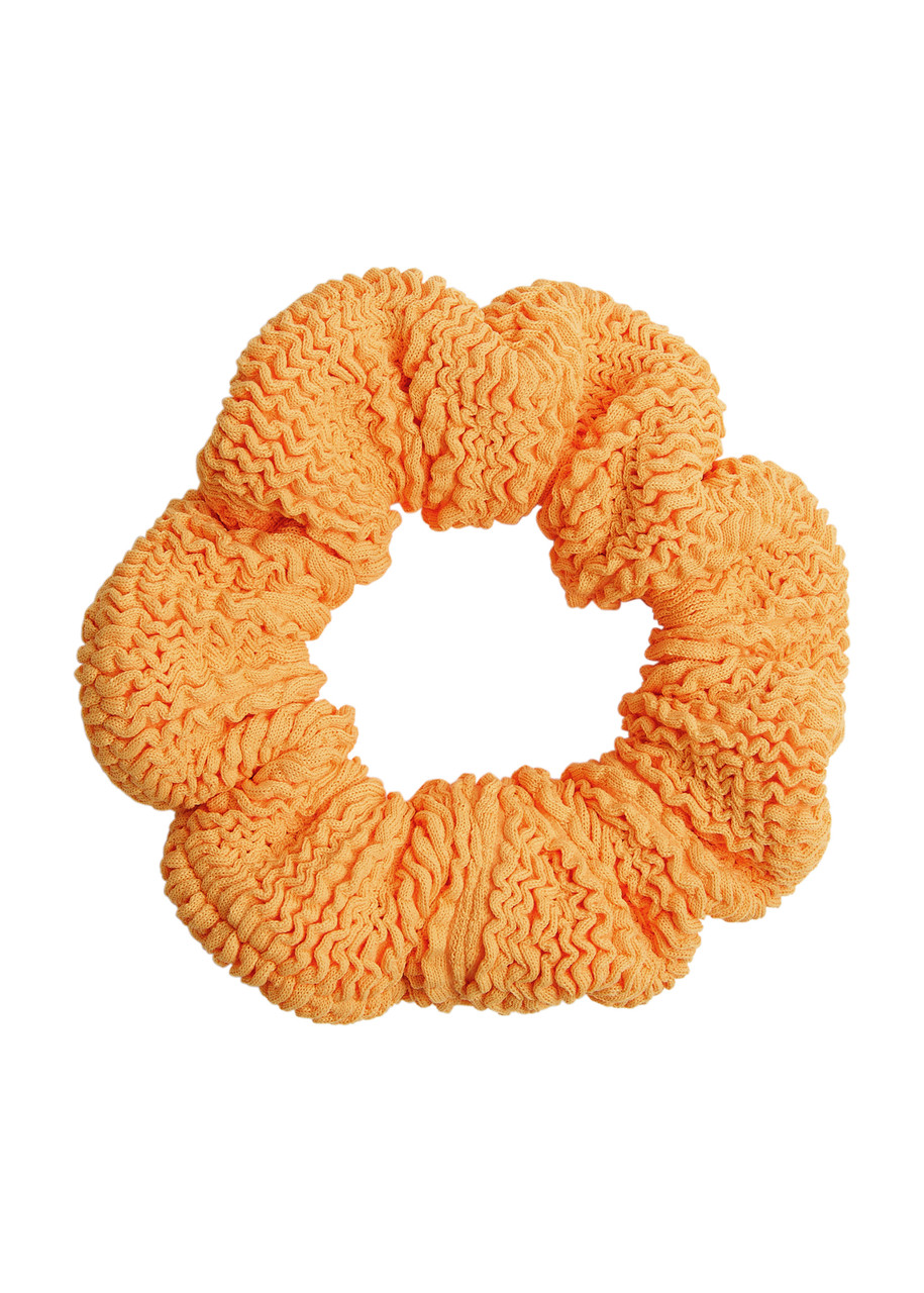 Hunza G Seersucker Scrunchie In Orange
