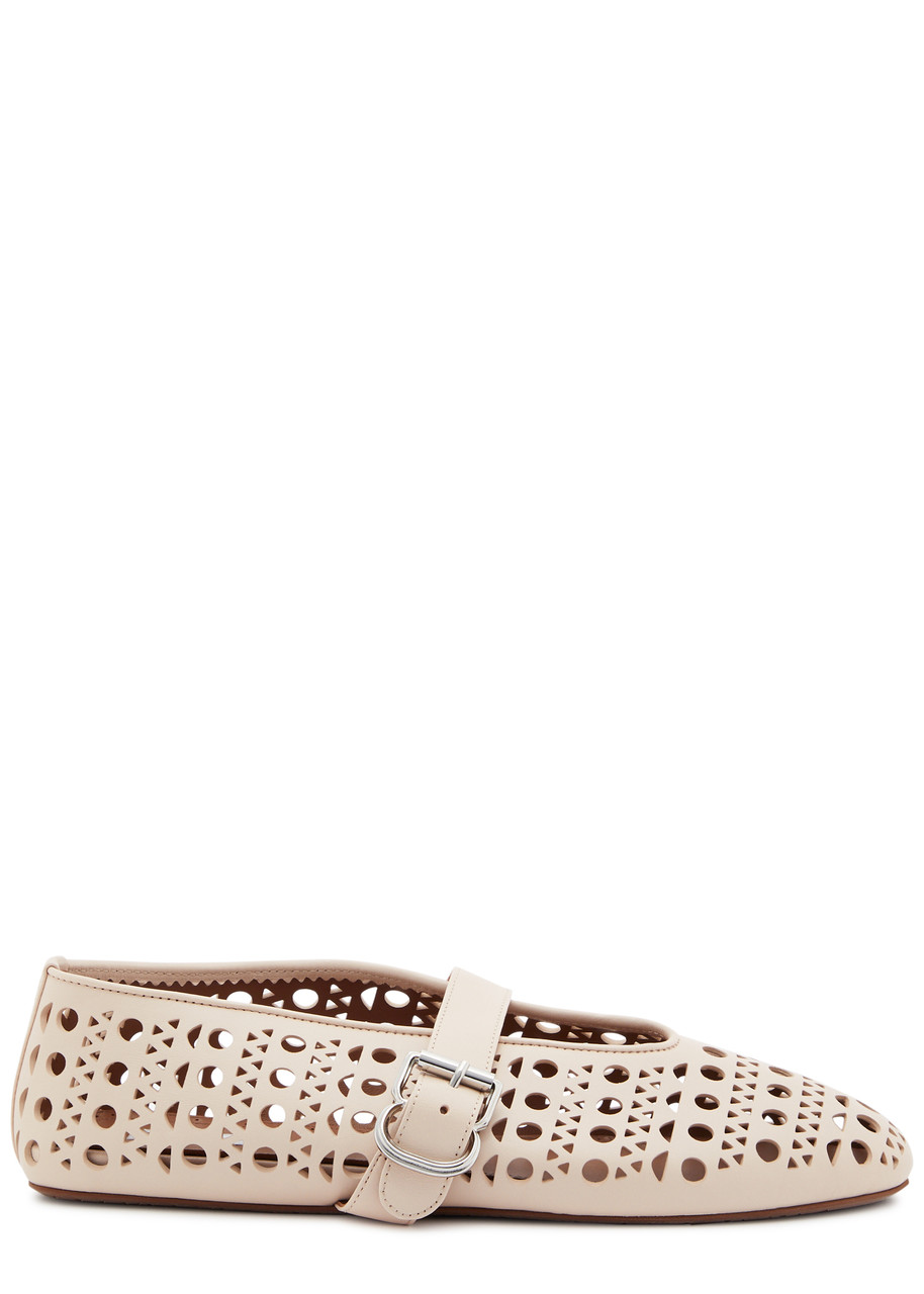 Alaïa Vienne Laser-cut Leather Ballet Flats - Light Pink - 36 (IT36 / UK3)