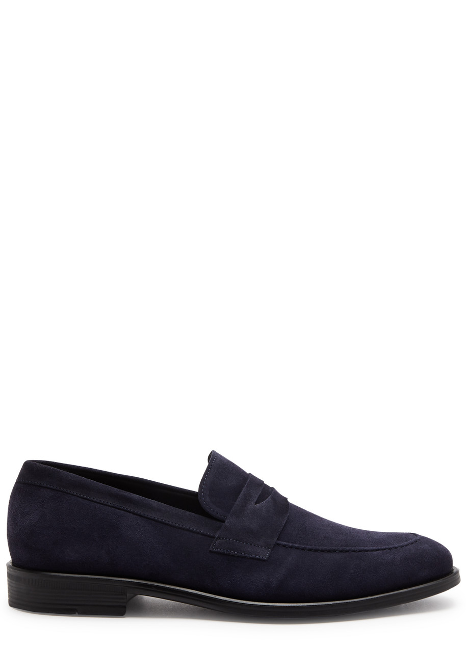 Ps By Paul Smith Remi Suede Loafers In Navy